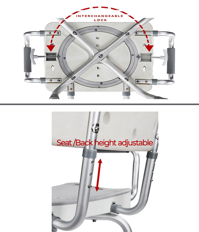 Swivel Shower Chair 3 Measurements2